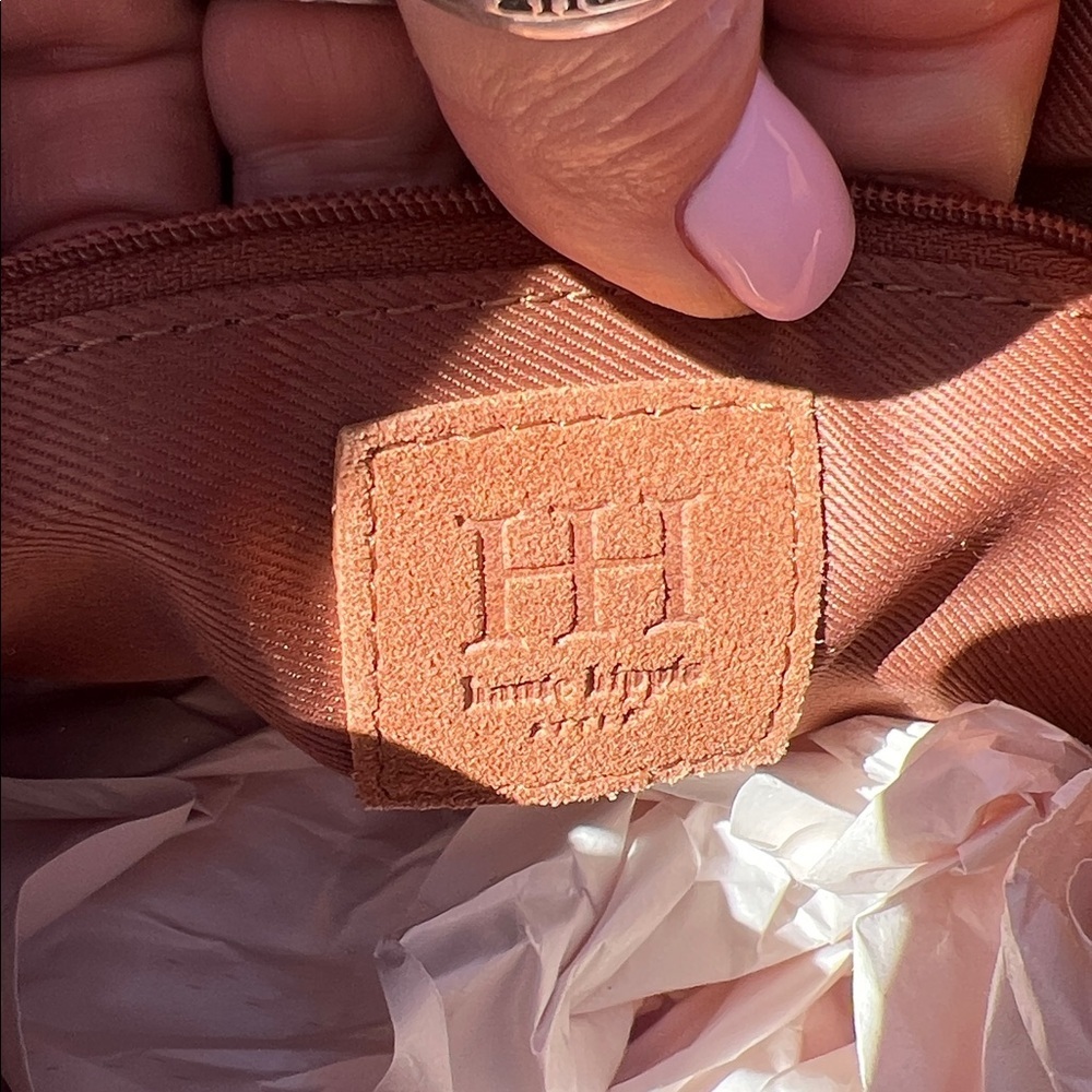 Haute Hippie | Honey Tan Suede Bucket Bag w/ Fringe and Adjustable Buckle - Picture 11 of 11